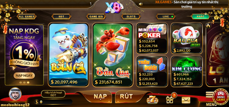 X8 Casino: Cổng Game Đổi Thưởng Uy Tín 2026 11 Chọn Game Giải Trí