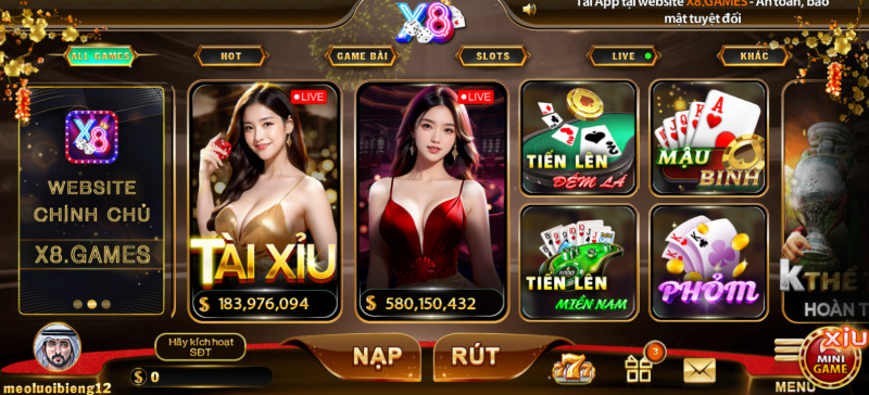 X8 Casino: Cổng Game Đổi Thưởng Uy Tín 2026 6 Danh Mục Trò Chơi Tại X8 Club Có Gì?